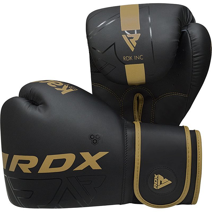 Боксёрские перчатки RDX F6 Kara Black Golden