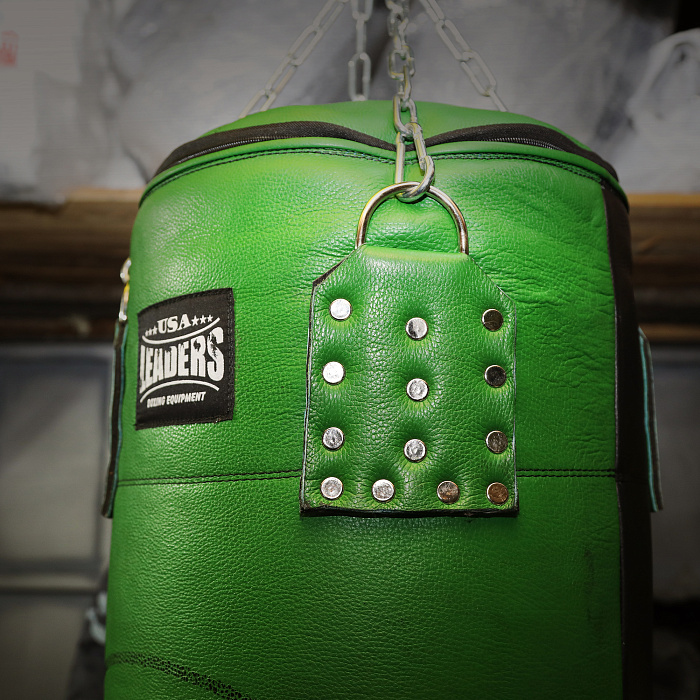 Мешок боксерский SuperLead Black Green кожа 120х40 см.