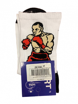 ISL0118 IMERA Boxing носки мужские хб белые под. черный красный