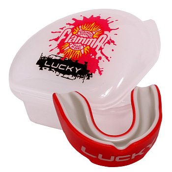 Защита рта (капа) детская FLAMMA - Lucky RED с футляром (гель,резина, детский , Красный/серый)
