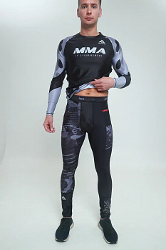 Компрессионные штаны MMA iamfighter grey