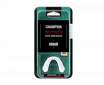 C514 Капа одночелюстная Clinch Champion Triple Layer Mouthguard бело-черно-оранжевая (размер Senior)