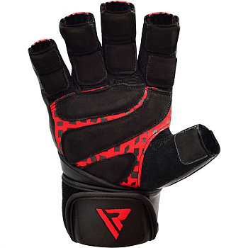Перчатки для фитнеса RDX GYM GLOVE LEATHER RED/BLACK