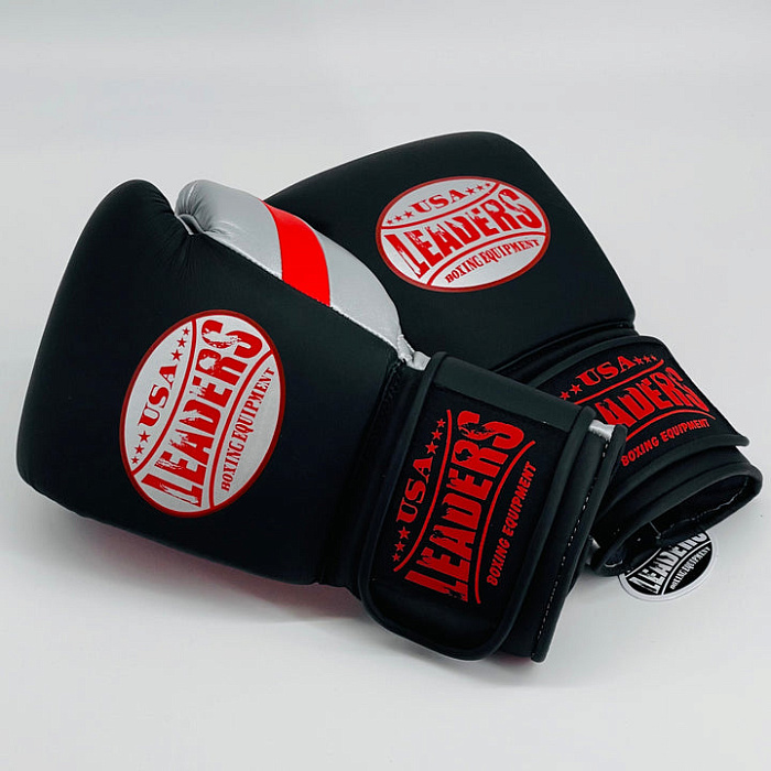Перчатки боксерские Infinity Leather Gloves Black Matte /Red Matte