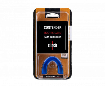 C513 Капа одночелюстная Clinch Contender Triple Layer Mouthguard сине-черная (размер Senior)