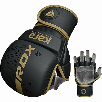 Перчатки тренировочные RDX Grappling Shooter F6 Plus черн/золот.мат.