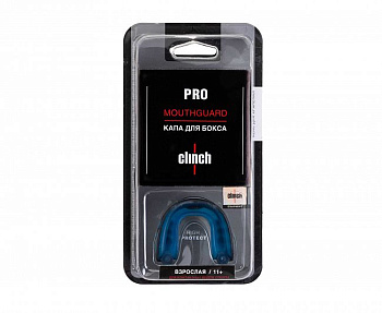 C515 Капа одночелюстная Clinch Pro Triple Layer Mouthguard черно-синяя (размер Senior)