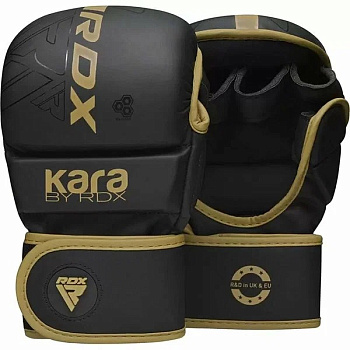 Перчатки тренировочные RDX Grappling Shooter F6 Plus черн/золот.мат.