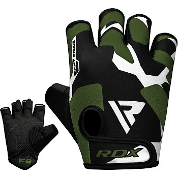 Перчатки для фитнеса  RDX F6 BLACK/GREEN