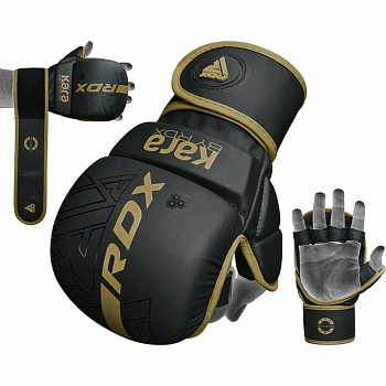 Перчатки тренировочные RDX Grappling Shooter F6 Plus черн/золот.мат.