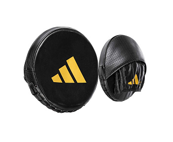adiSDP01 Лапы Speed Disk Punching Mitt Leather черно-золотые     