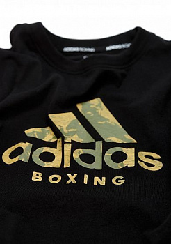 adiCLTS20B Футболка детская Badge of Sport T-Shirt Boxing черно-золотая