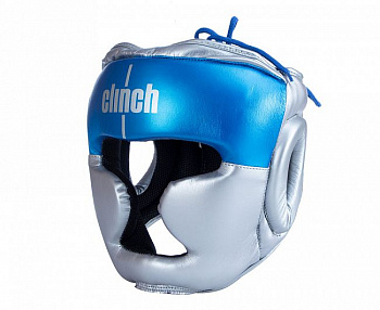 C128 Шлем боксерский Clinch Kids серебристо-синий (размер S)