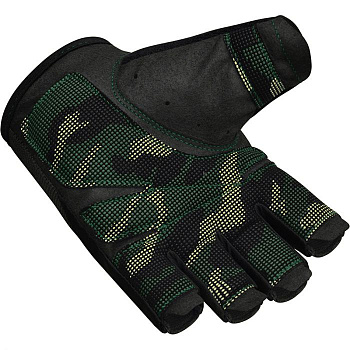 Перчатки для тяжелой атлетики RDX T2 HALF ARMY GREEN