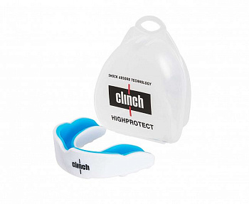 C512 Капа одночелюстная Clinch Shield Double Layer Mouthguard бело-синяя (размер Senior)
