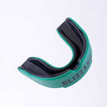 Защита рта (капа) FLAMMA - BLIZZARD GREEN с футляром (гель+резина, взрослый, Черный/зеленый)
