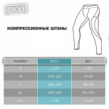 Компрессионные штаны Puncher Black White Line 