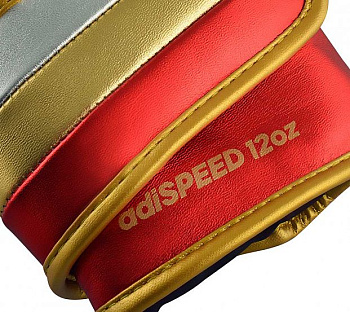 adiSBG501ProM Перчатки боксерские AdiSpeed Metallic красно-золото-серебристые