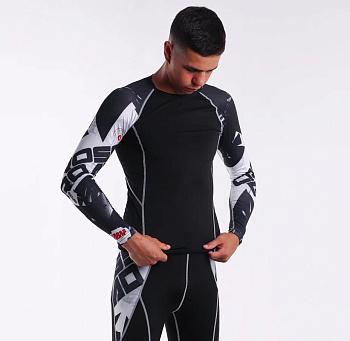 Рашгард Puncher Black L\S White Line 
