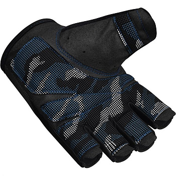 Перчатки для тяжелой атлетики RDX T2 HALF BLUE