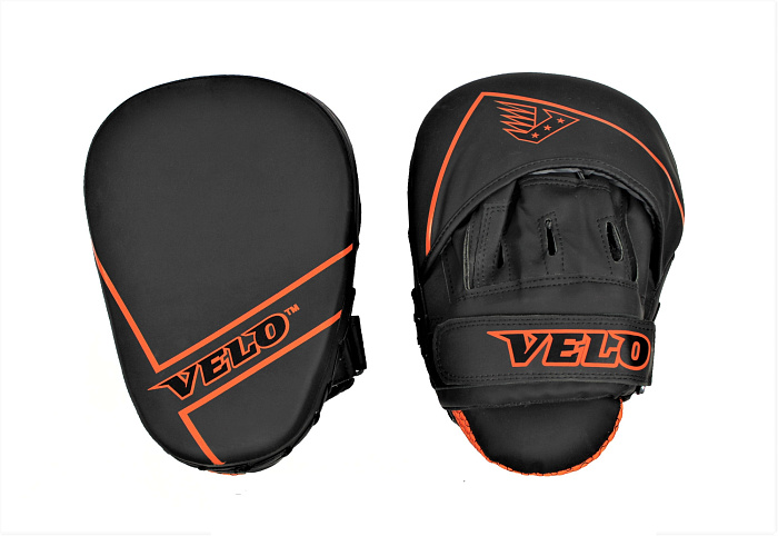 Лапы боксерские VELO, матовые, FLEX, черный/оранжевый