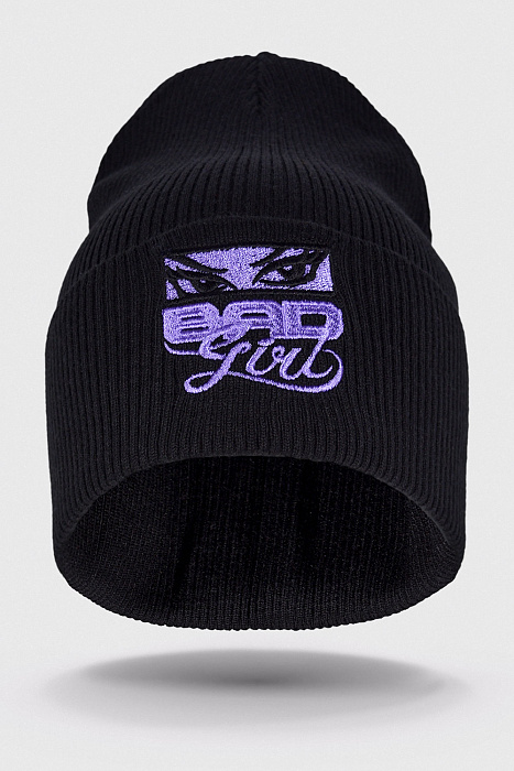 Шапка Bad Girl Logo New white черный