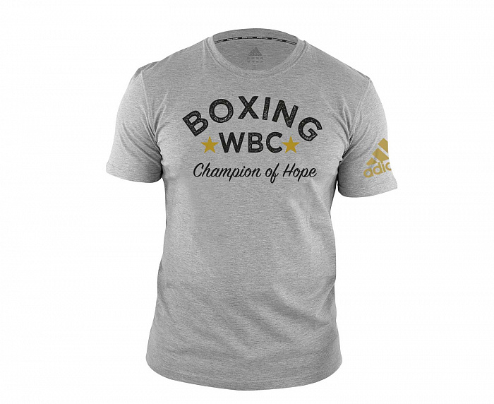 adiWBCTB01 Футболка Boxing Tee WBC Champion Of Hope серая