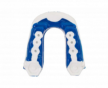 C503 Капа одночелюстная Clinch Prime Triple Layer Mouthguard бело-прозрачно-синяя (размер Senior)