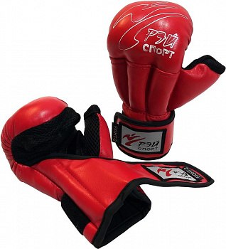 С4sИС6 Перчатки для Рукопашного боя FIGHT-2, с сеткой, искожа, красный
