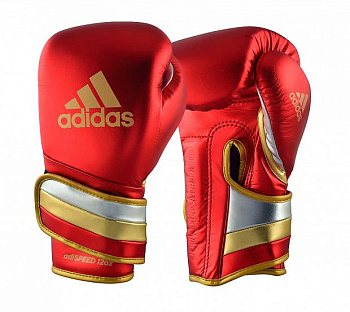 adiSBG501ProM Перчатки боксерские AdiSpeed Metallic красно-золото-серебристые
