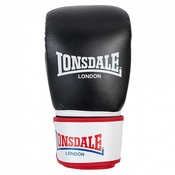 Снарядные кожаные боксерские перчатки LONSDALE Black/White/Red