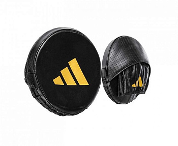 adiSDP01 Лапы Speed Disk Punching Mitt Leather черно-золотые     