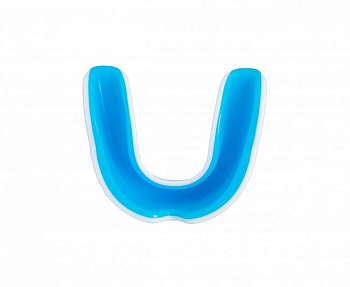 C512 Капа одночелюстная Clinch Shield Double Layer Mouthguard бело-синяя (размер Senior)