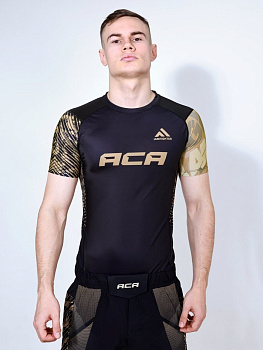 Рашгард I Am Fighter gold (короткий рукав) 